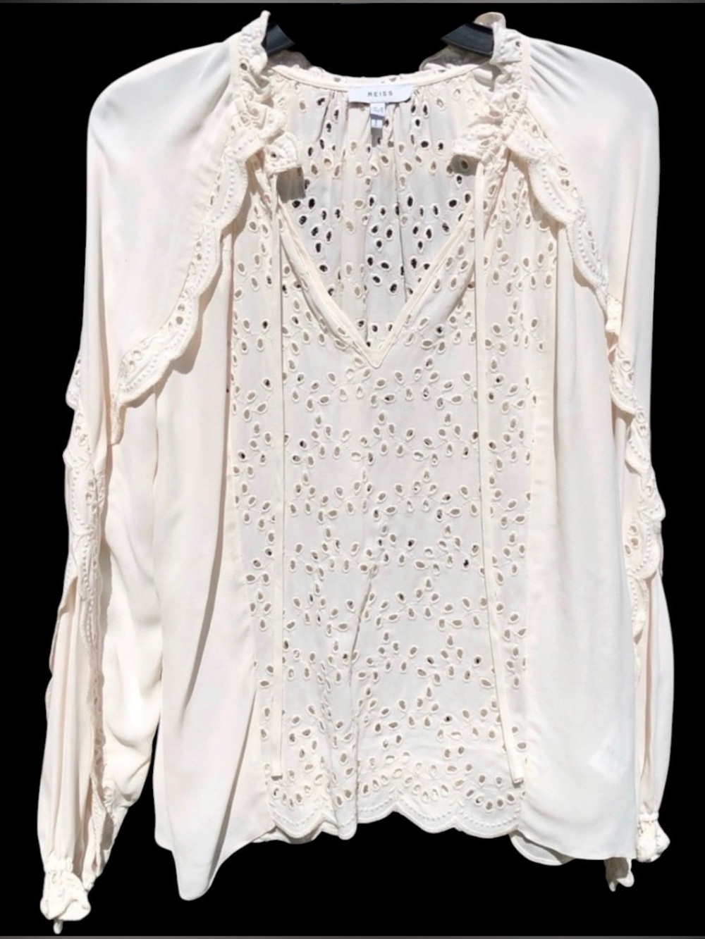 Reiss Flora Eyelet Scalloped Blouse 2